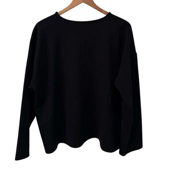 Eileen Fisher black crew neck top Plus size 1X - Picture 2 of 11